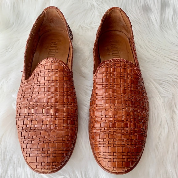 Pertini Shoes - Pertini Brown Woven Italian Leather Trotters Sz8.5